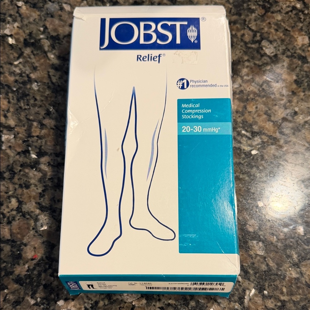 Jobst Relief Medical Compression Stockings 20-30 mmHg Open Toe tan beige Medium
